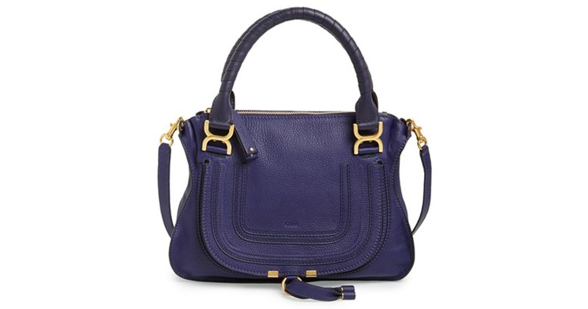 Chlo \u0026#39;marcie - Small\u0026#39; Leather Satchel in Blue (STORM BLUE) | Lyst