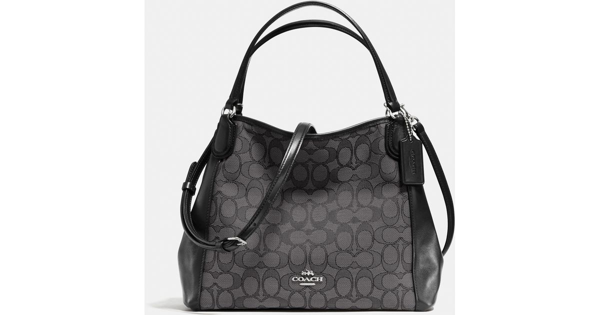 Lyst Coach E Shoulder Bag 28 In Signature Jacquard Black