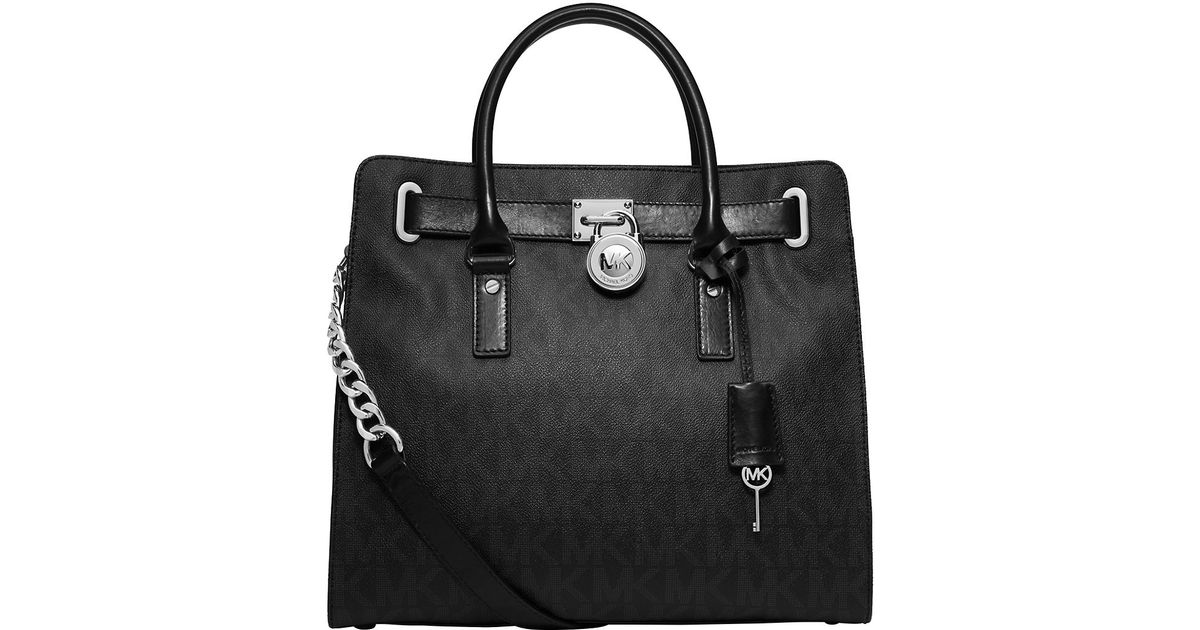 Lyst Michael Kors Hamilton Large North South Tote Bag In Black