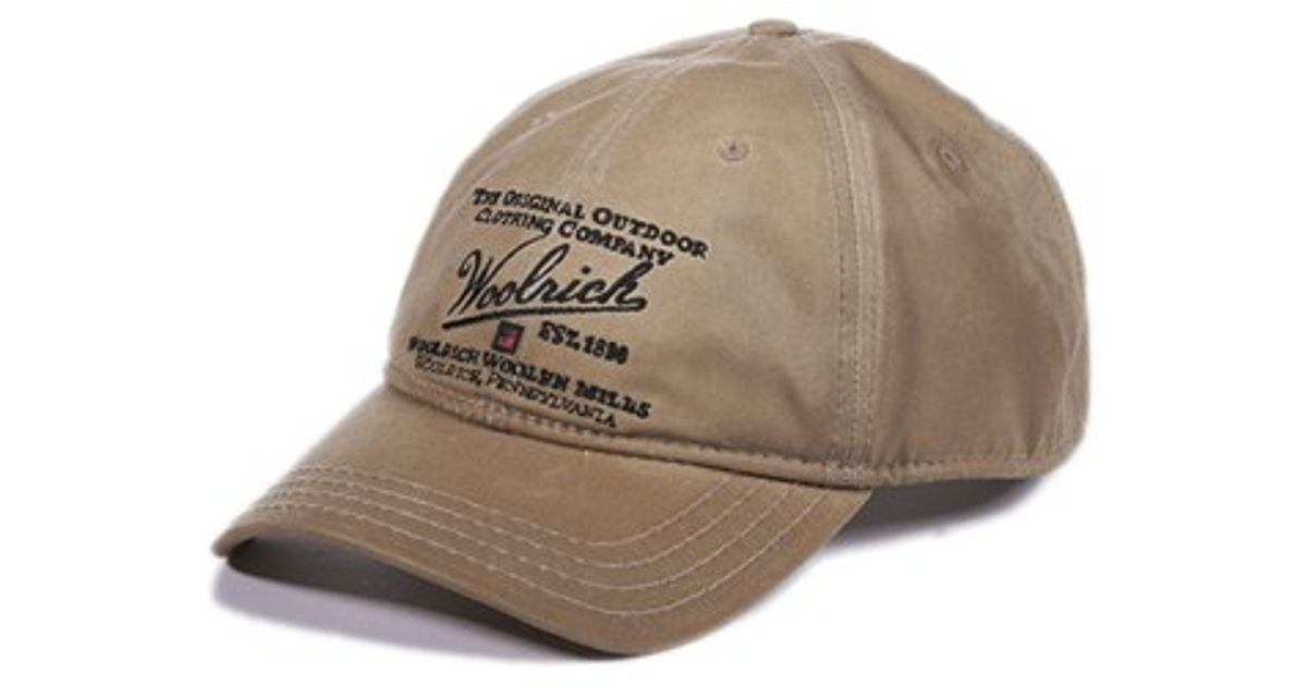 Lyst Woolrich Oil Cloth Baseball Cap in Natural for Men