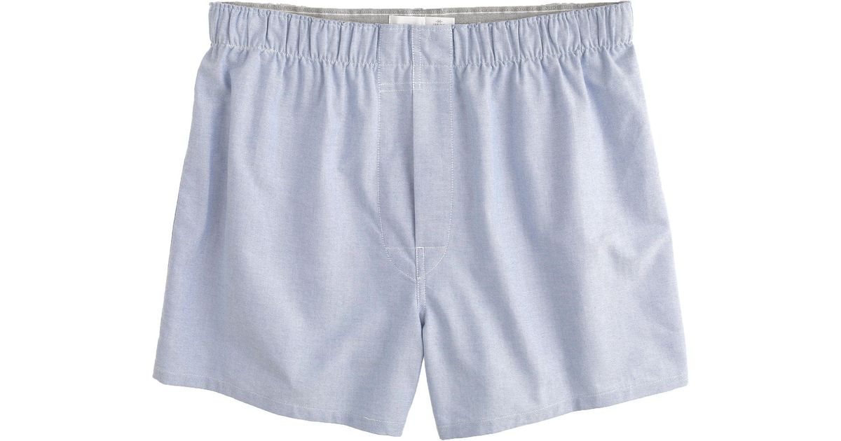 J.crew Oxford Cloth Boxers in Blue for Men | Lyst