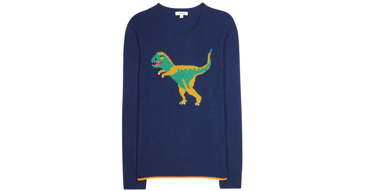 Lyst - Coach Dino Cashmere Sweater in Blue