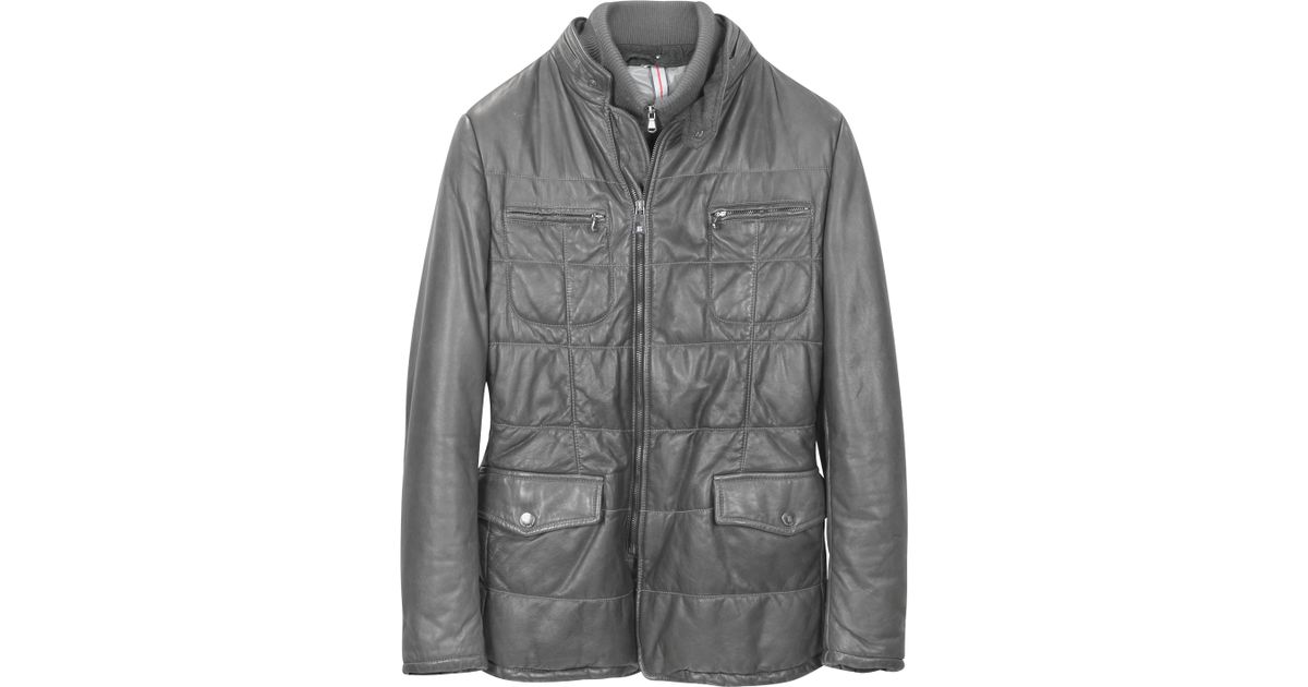 Forzieri Dark Gray Zip Leather Jacket In For Men Lyst