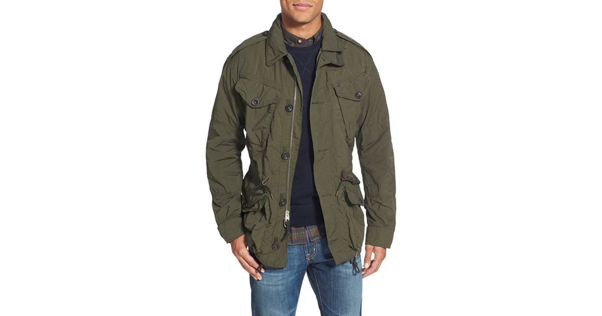 polo ralph twill combat jacket in green polo ralph twill combat jacket in green