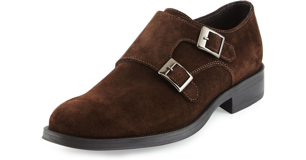 Kenneth cole Like I Said Suede Double-monk Loafer in Brown for Men ...