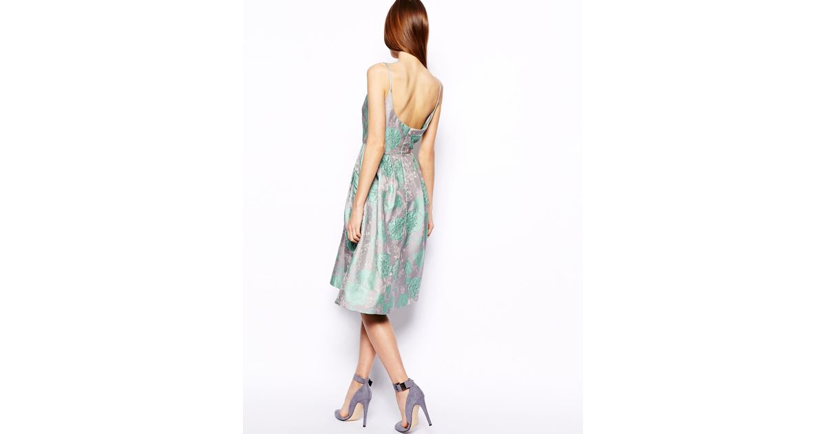 asos green embellished dress