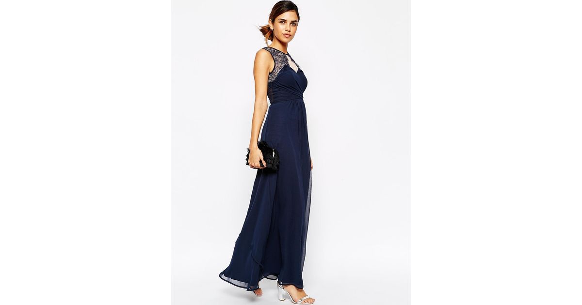Elise Ryan | Elise Ryan Maxi Dress With Delicate Lace Trim