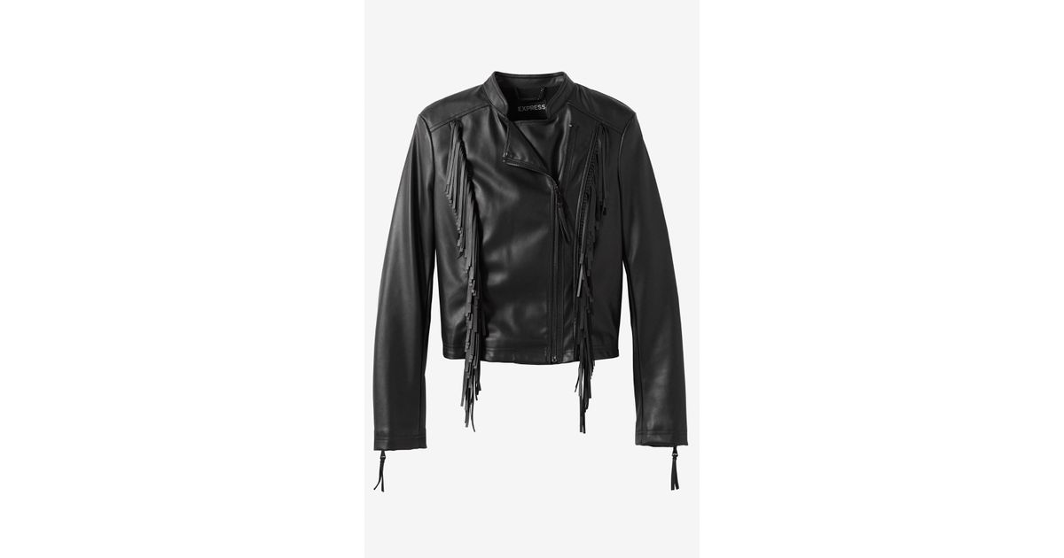 Express Black Minus The Leather Fringe Jacket