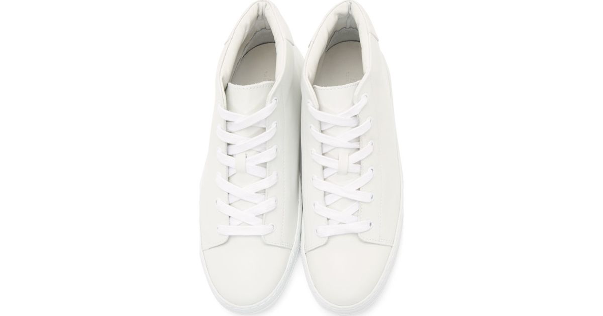 Lyst A.P.C. White Leather Tennis High_top Sneakers in White for Men
