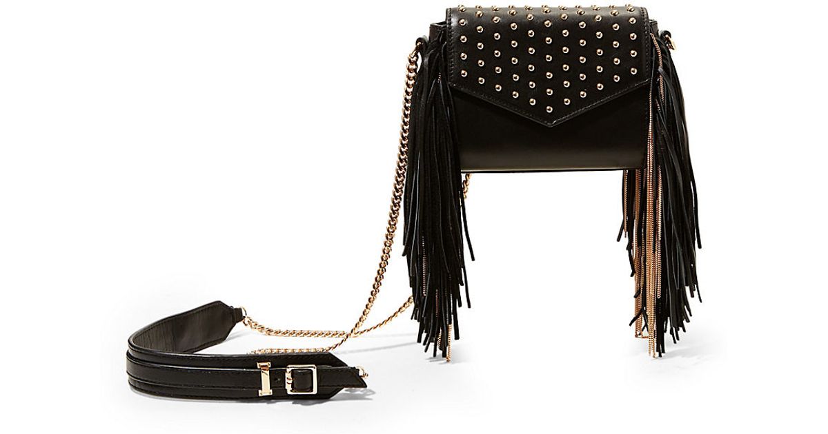 Lyst B Brian Atwood Ginny Leather Fringe Crossbody Bag In Black