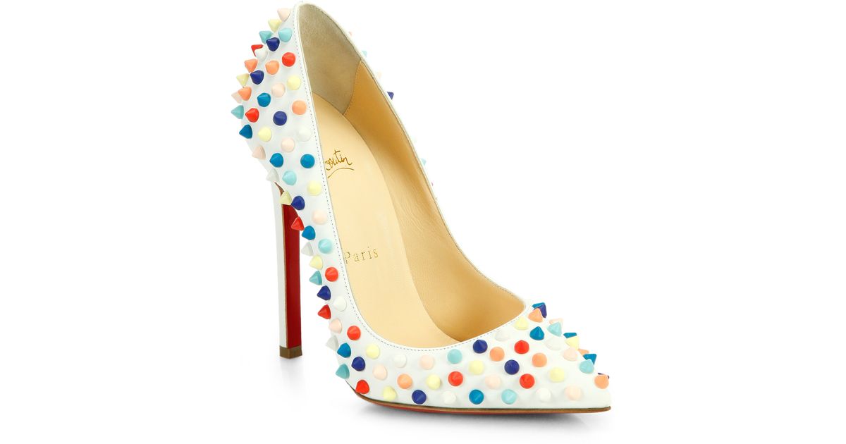 Christian louboutin Pigalle 120 Multicolor Spiked Leather Pumps in ...