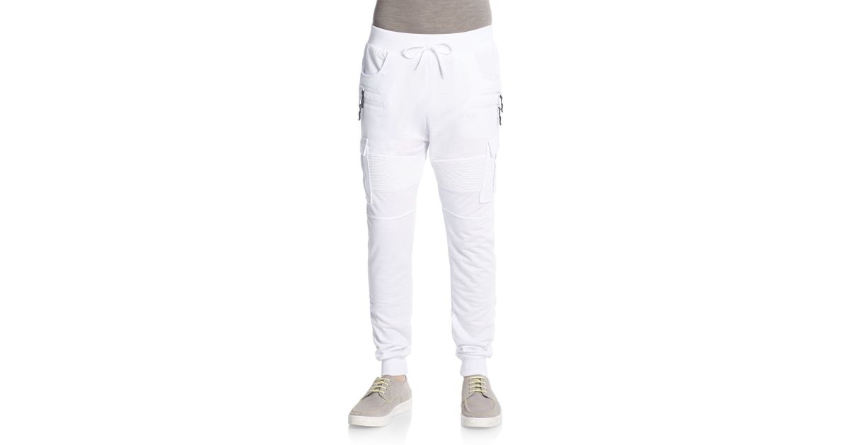 white stitch cargo pants