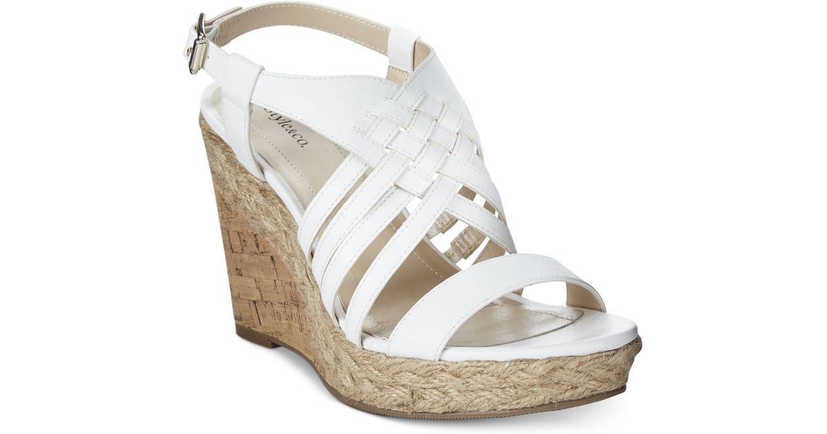 Lyst - Style & Co. Raylynn Platform Wedge Sandals, Only At Macy's in White