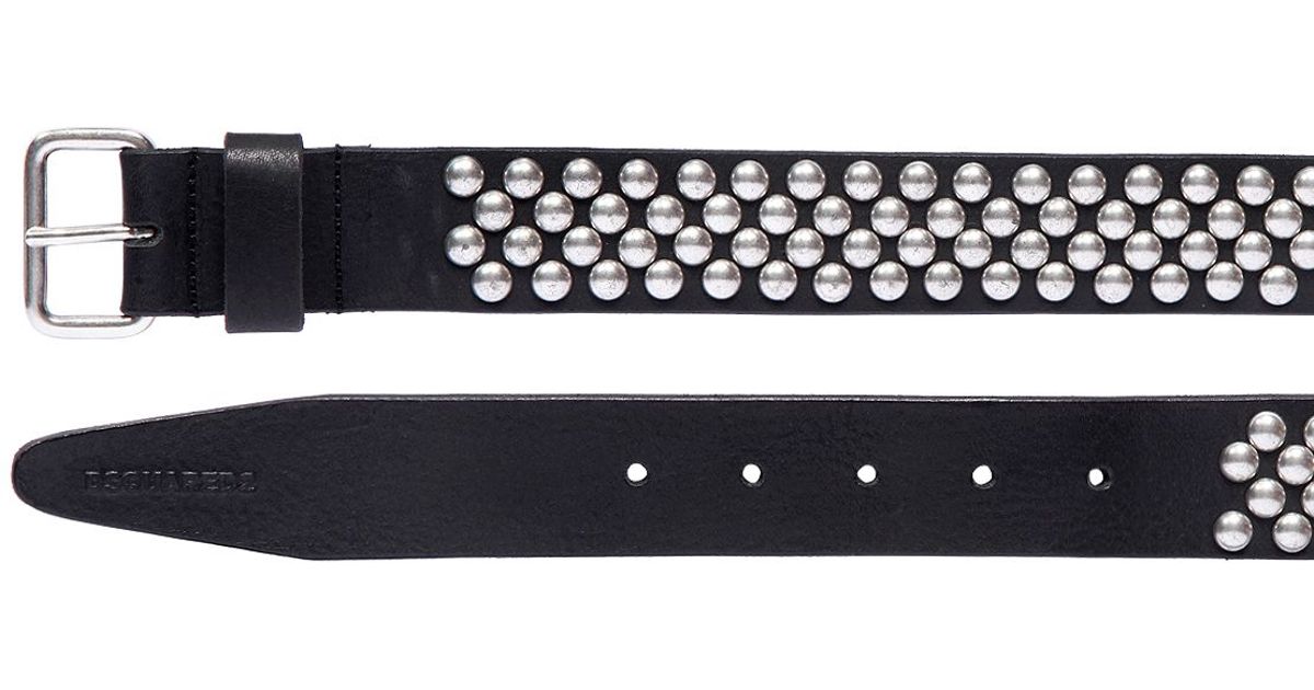 Dsquared² 40mm Studded Leather Belt in Black for Men | Lyst