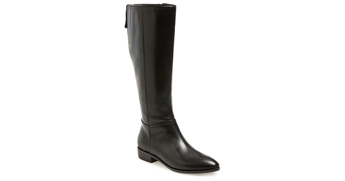 Geox Lover Tall Leather Boots in Black | Lyst