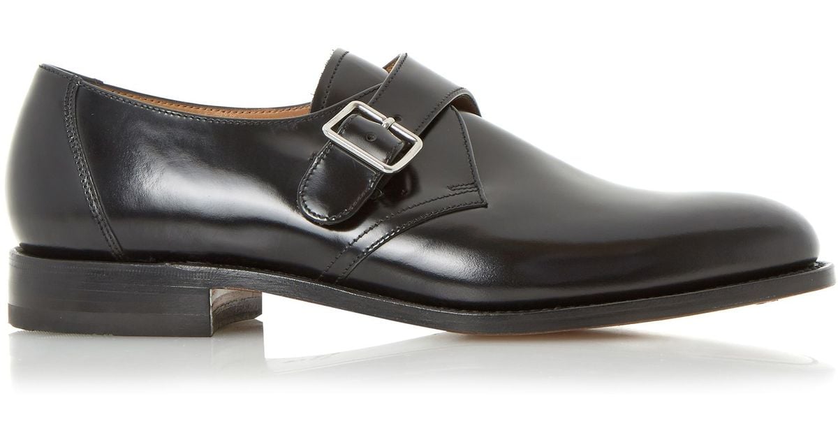 Loake 204b Single Buckle Leather Monk Shoes in Black for Men | Lyst