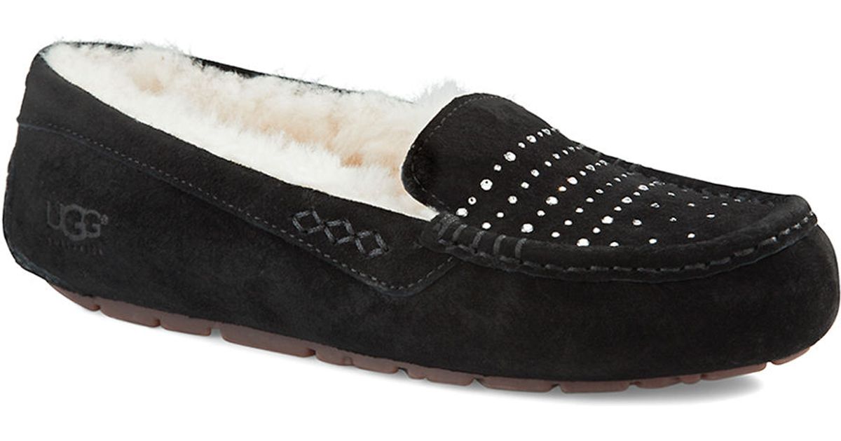 Ugg Ansley Bling Moccasin Slippers in Black | Lyst