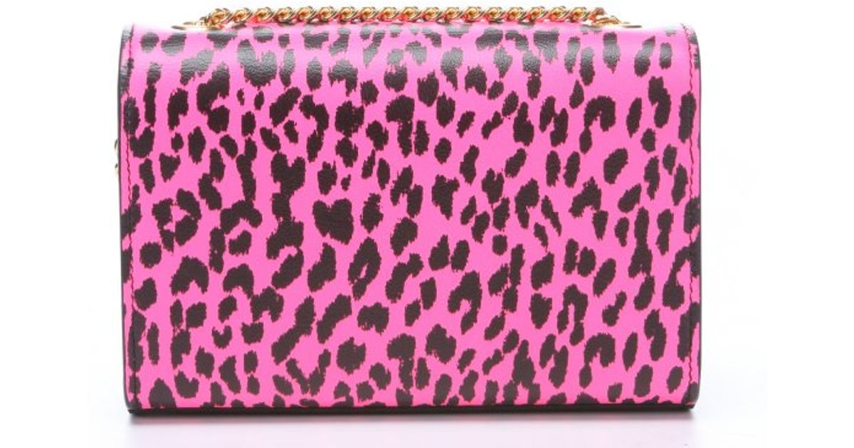 Saint laurent Neon Pink And Black Leopard Print Leather \u0026#39;Ysl ...  