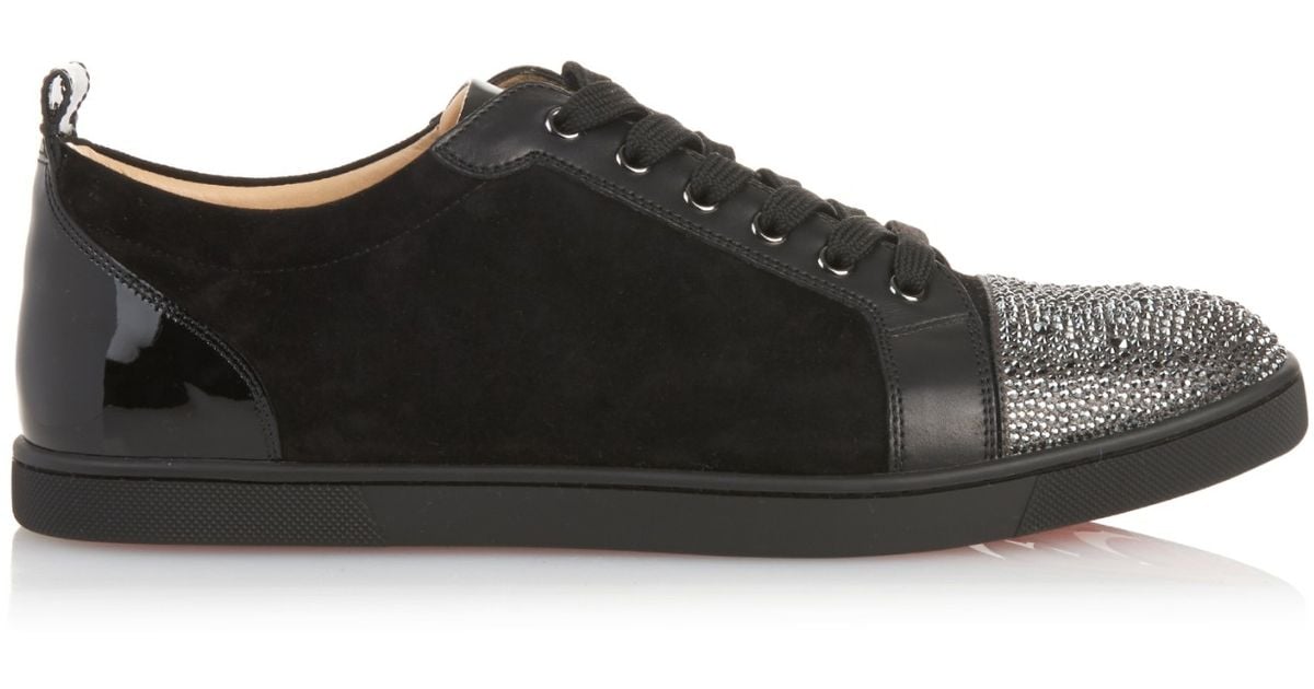 Christian louboutin Gondola Strass Suede Sneakers in Black for Men ...  