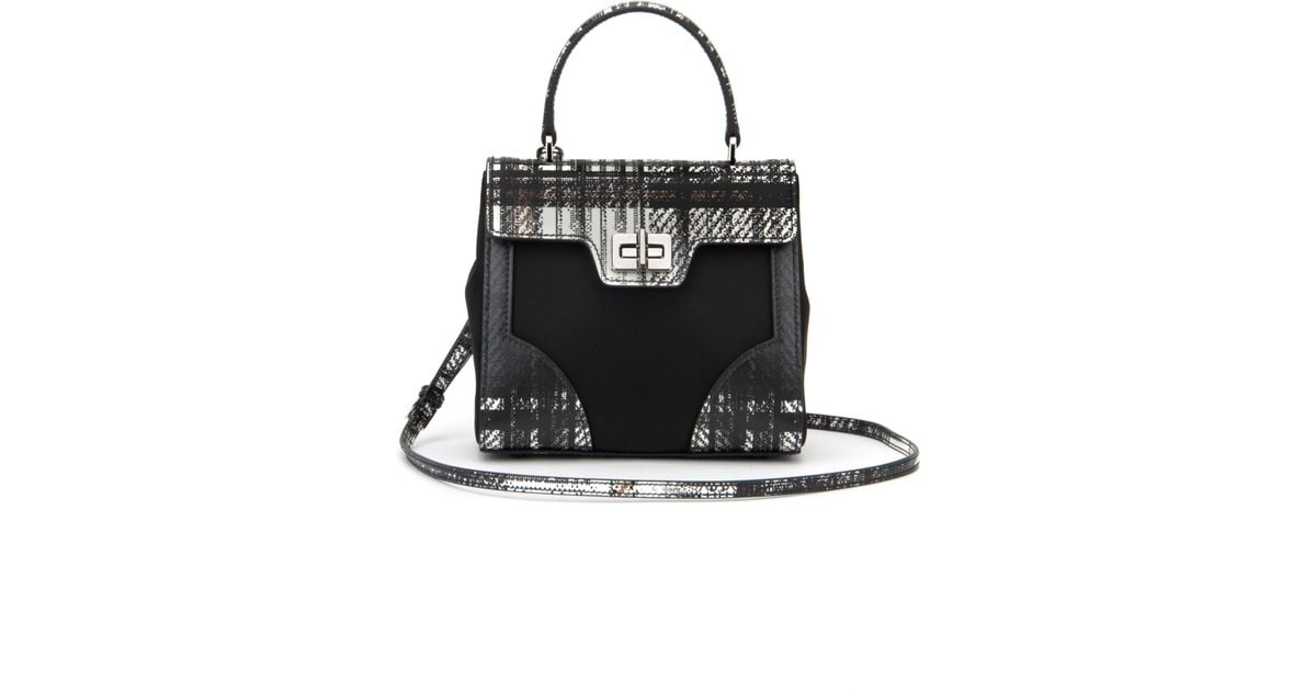 Prada Twill And Saffiano Bag in Black (BIANCO DIS. TARTAN) | Lyst