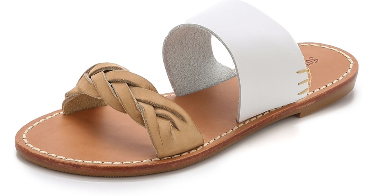 slip on low heel sandals