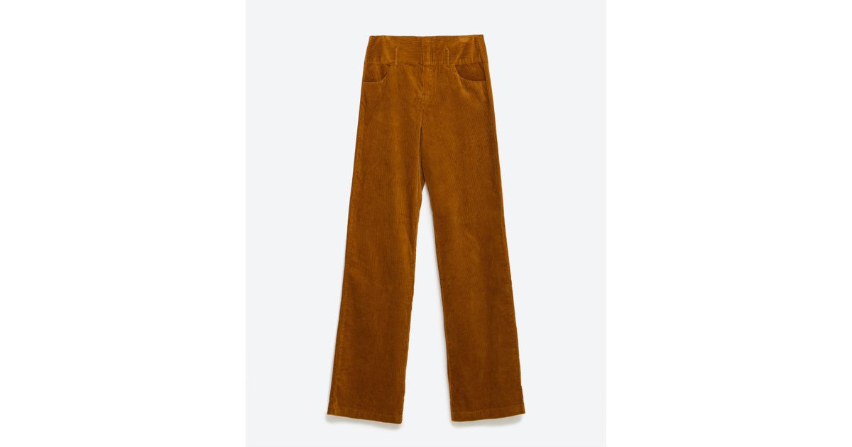 zara flared corduroy trousers