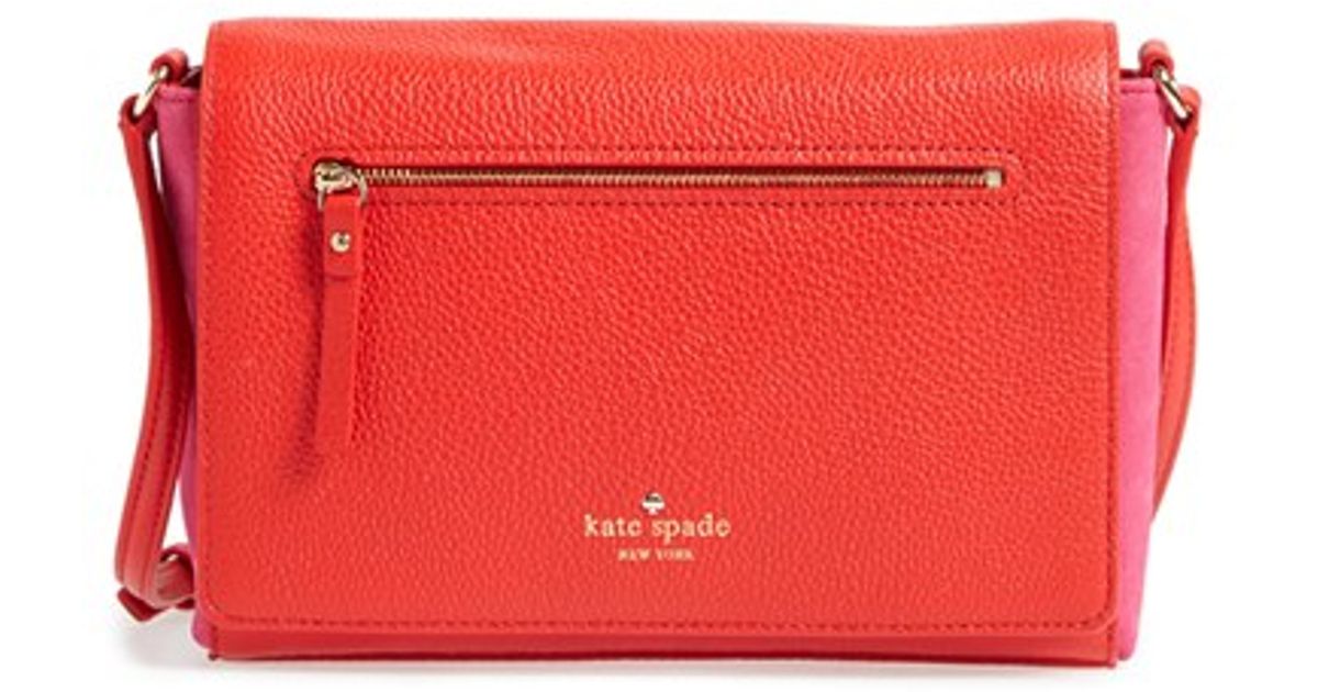 Kate spade 'matthews Drive - Patty' Leather & Suede Crossbody Bag in ...
