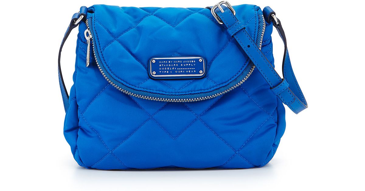 Marc by marc jacobs Crosby Quilted Nylon Mini Natasha Crossbody Bag in Blue | Lyst