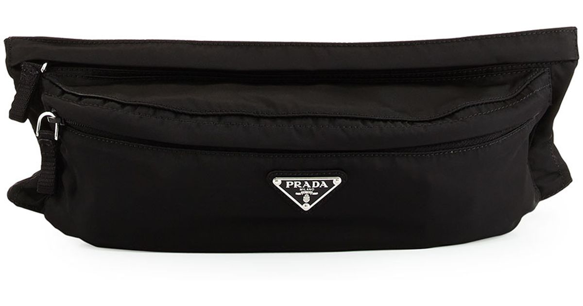Lyst Prada Tessuto Montana Belt Bag In Black