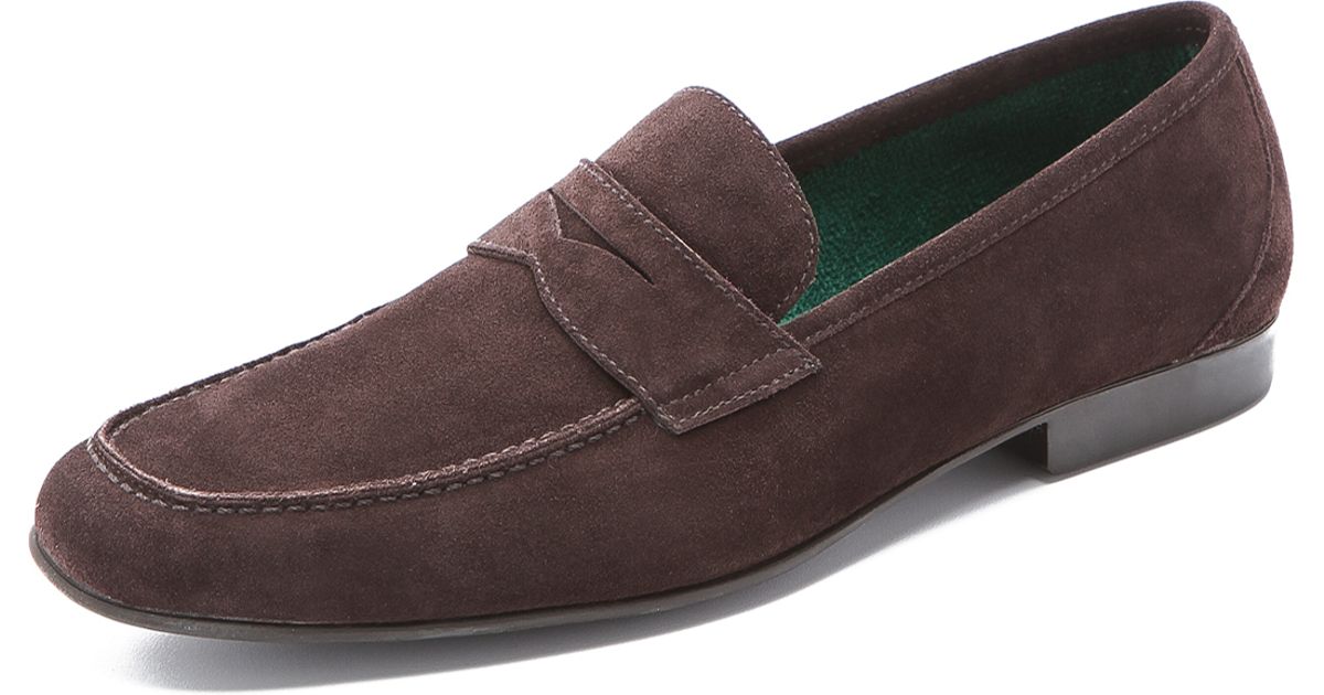 Fratelli Rossetti Yacht Suede Penny Loafers in Brown for Men - Lyst