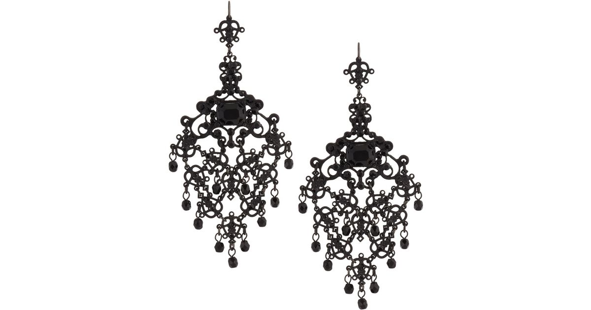 Lyst Jose Maria Barrera Gunmetal Filigree Crystal Chandelier Lyst Jose Maria Barrera Gunmetal Filigree Crystal Chandelier Earrings In Metallic