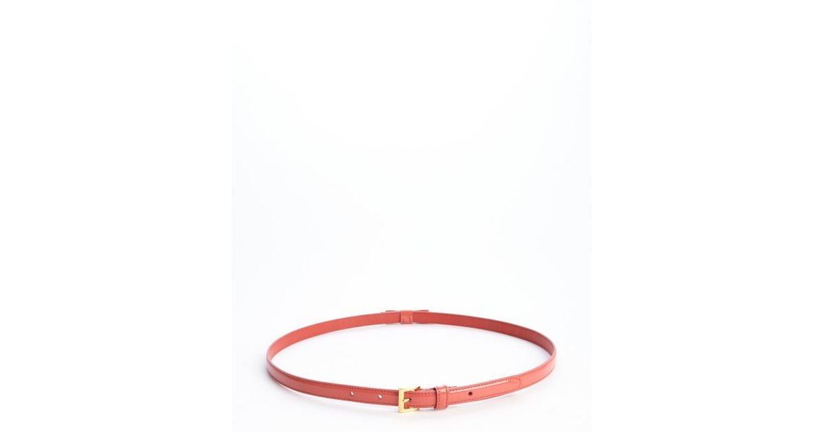 Prada Pink Patent Leather Skinny Bow Belt in Pink | Lyst  