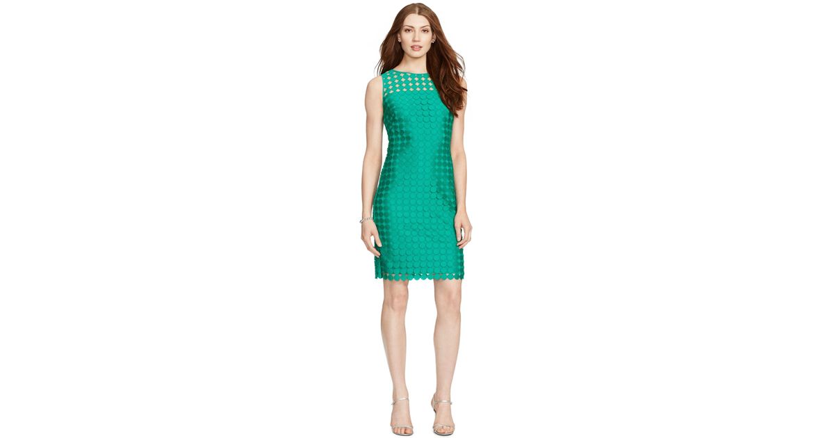Lauren Ralph Lauren Geometric Lace Sheath Dress (Regular 