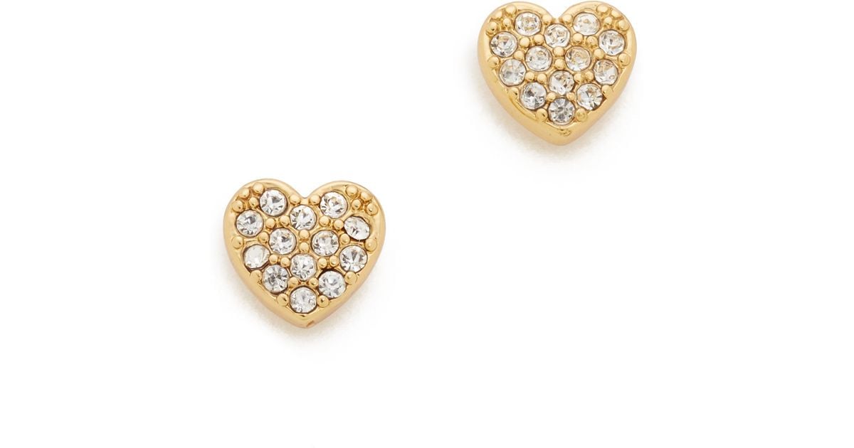 Lyst Kate Spade New York Love List Pave Heart Studs Earrings In Lyst Kate Spade New York Love List Pave Heart Studs Earrings In Metallic