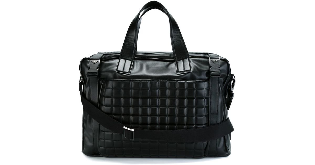 Lyst Emporio Armani Quilted Travel Bag In Black For Men