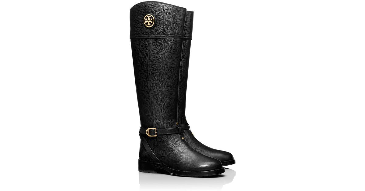 tory burch black riding boot