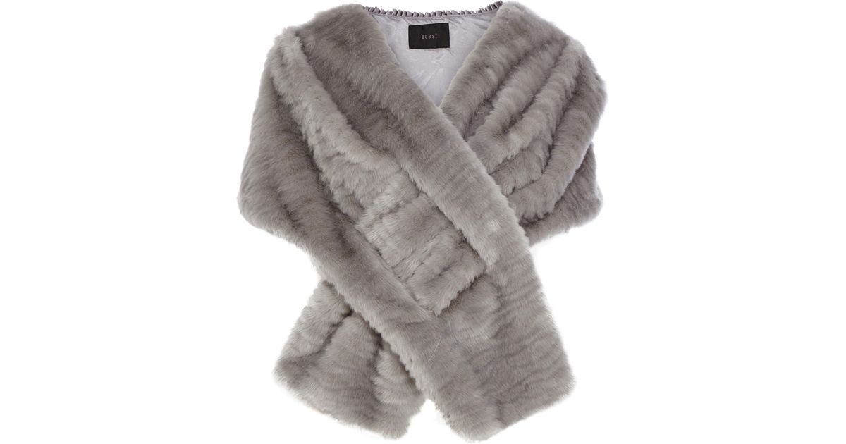 coast faux fur wrap