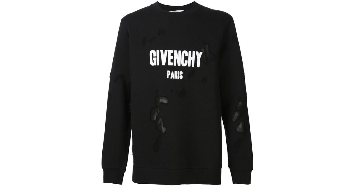 givenchy distressed logo hoodie