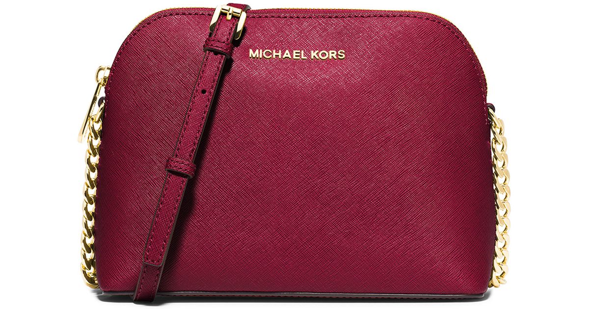 Lyst Michael Kors Cindy Large Dome Crossbody Bag In Red