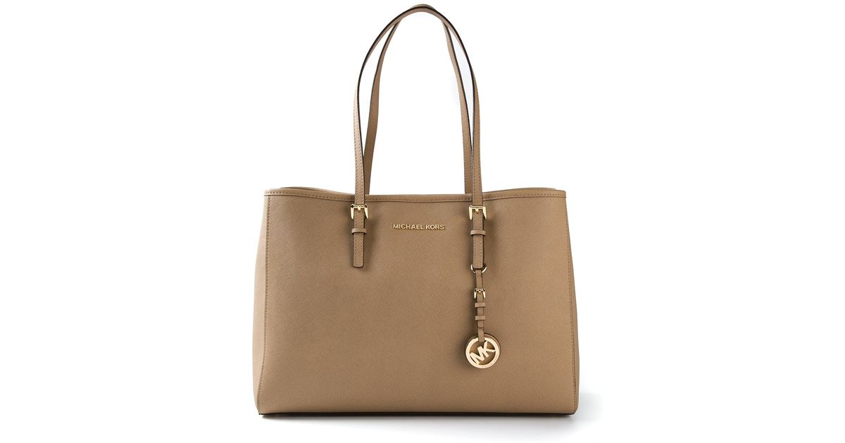 Lyst Michael Kors Classic Long Handle Tote Bag In Brown
