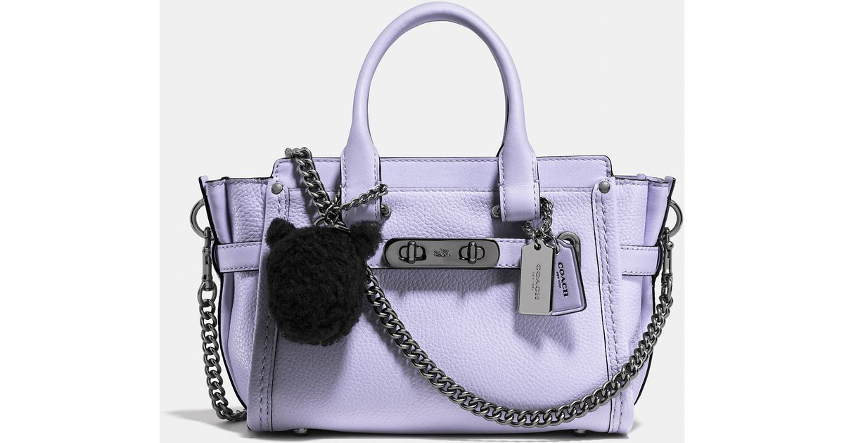 Lyst Coach Kiti Swagger 20 Leather Tote In Purple