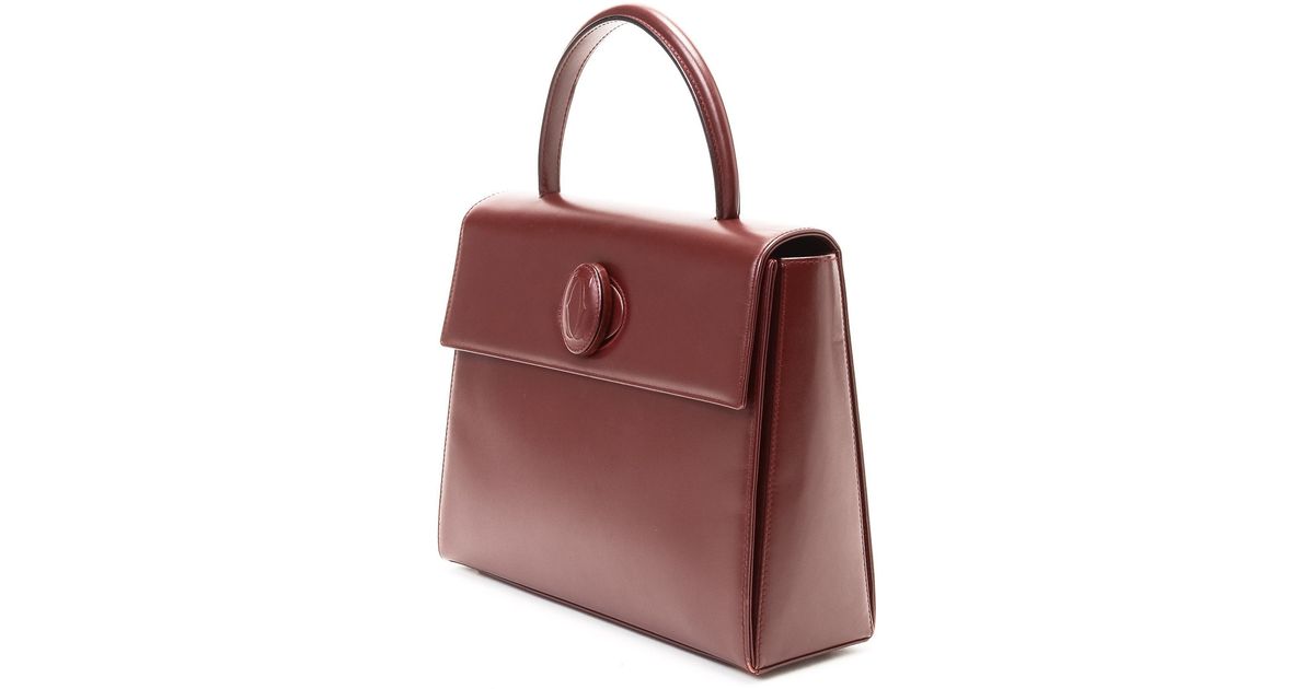Lyst Cartier Top Handle Bag In Red