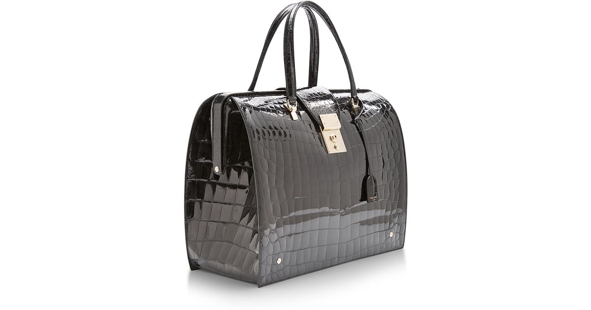 Lyst Thom Browne Mrs Junior Alligator Bag In Black
