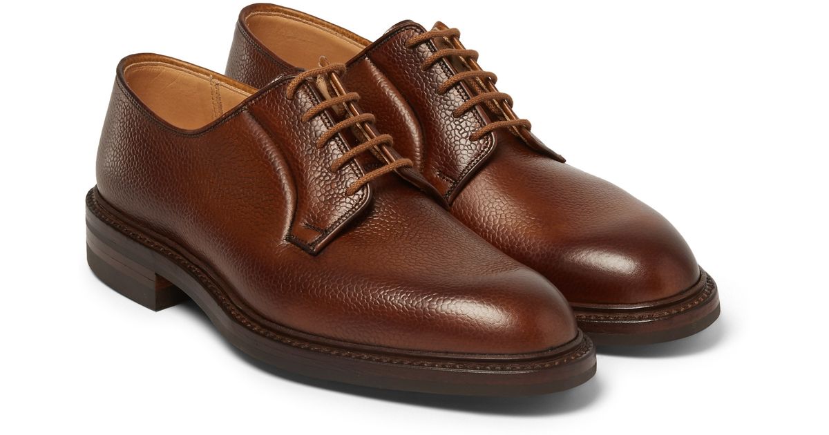 Lyst - George cleverley Pebble-grain Leather Derby Shoes in Brown for Men