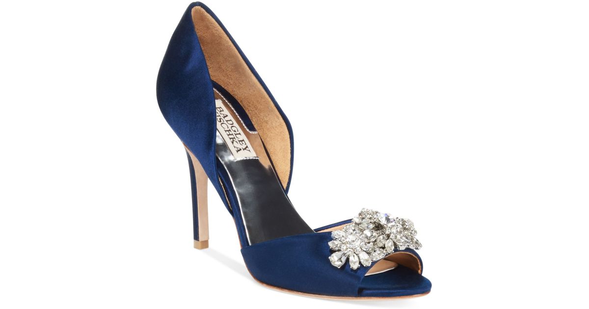 badgley mischka blue pumps