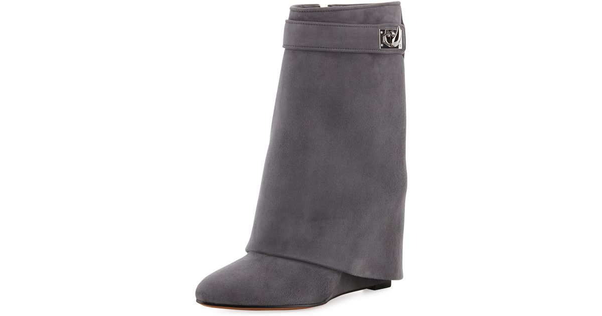 givenchy shark lock boots suede
