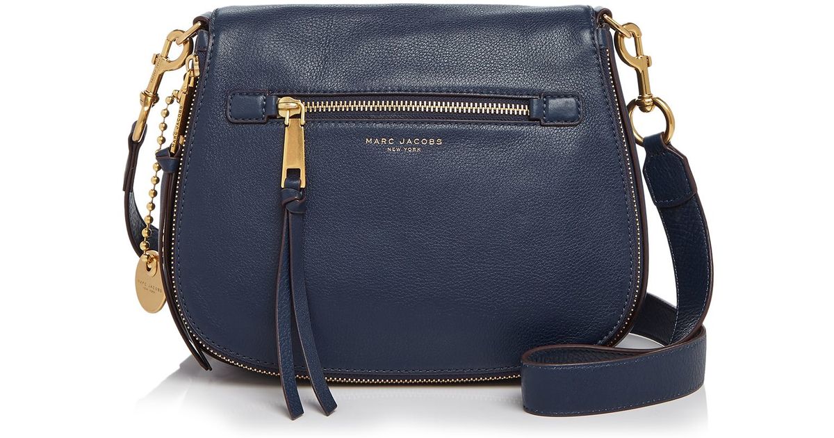 Lyst Marc Jacobs Recruit Leather Saddle Bag In Blue