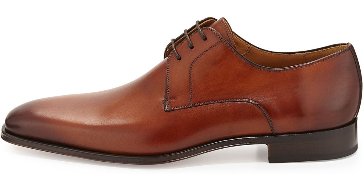 Lyst Neiman Marcus Vekio Calfskin Lace Up Dress Shoe In Brown For Men