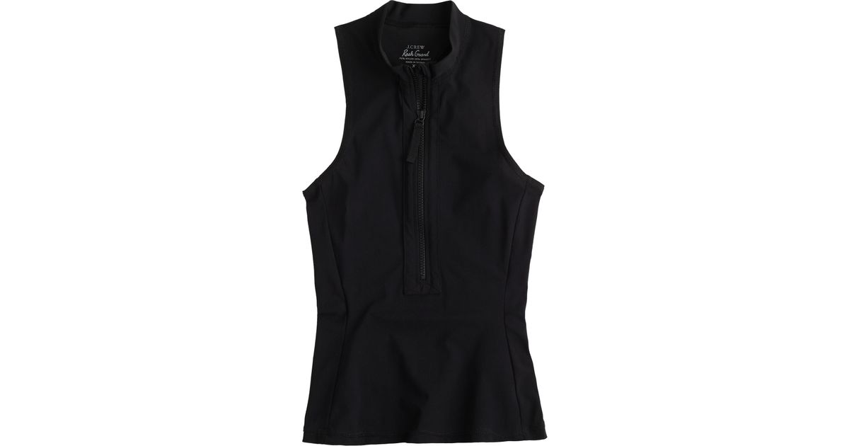 J.crew Sleeveless Zip Rash Guard in Black Lyst
