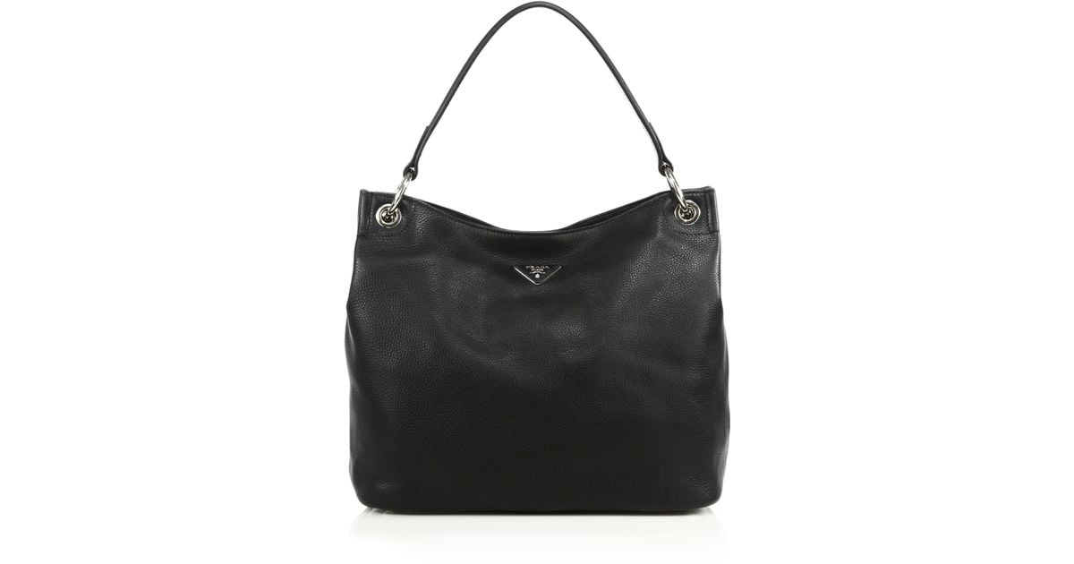 Prada Daino Hobo Bag in Black (nero) | Lyst  